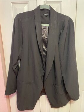 torrid Black Open-Front Blazer with Shawl Lapel
